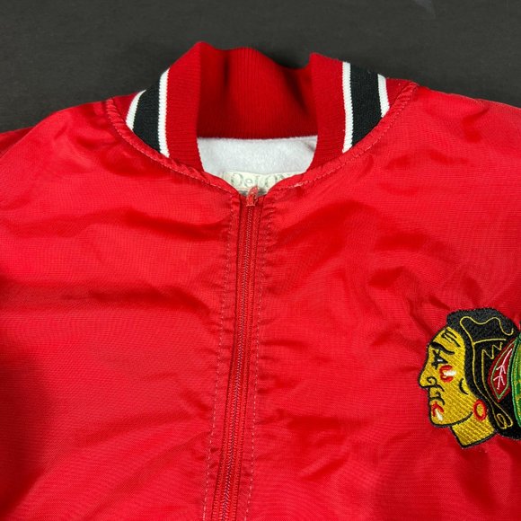 VTG 90s NHL Chicago Blackhawks Hockey Jacket Extra Large Red 1/4 Zip Windbreaker - Picture 7 of 16
